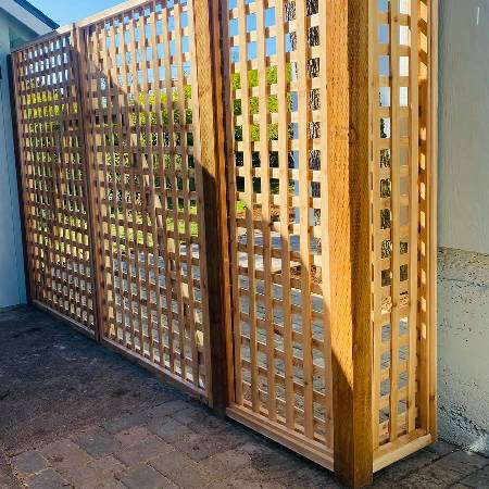 lattice fencing installed around patio